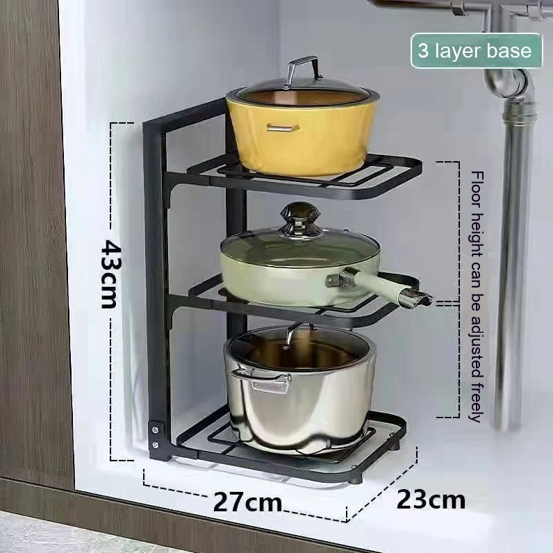 Transform Your Kitchen Space with Our Stainless Steel Pot Storage Rack